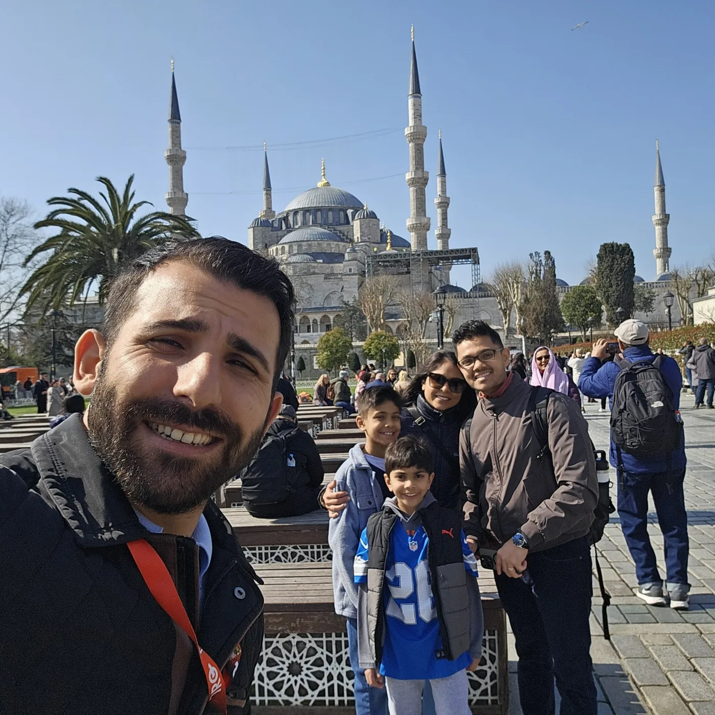 A family enjoying a relaxed private Istanbul visit with their guide