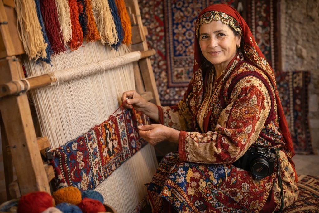 Traditional handmade Turkish carpets and ceramics in Istanbul