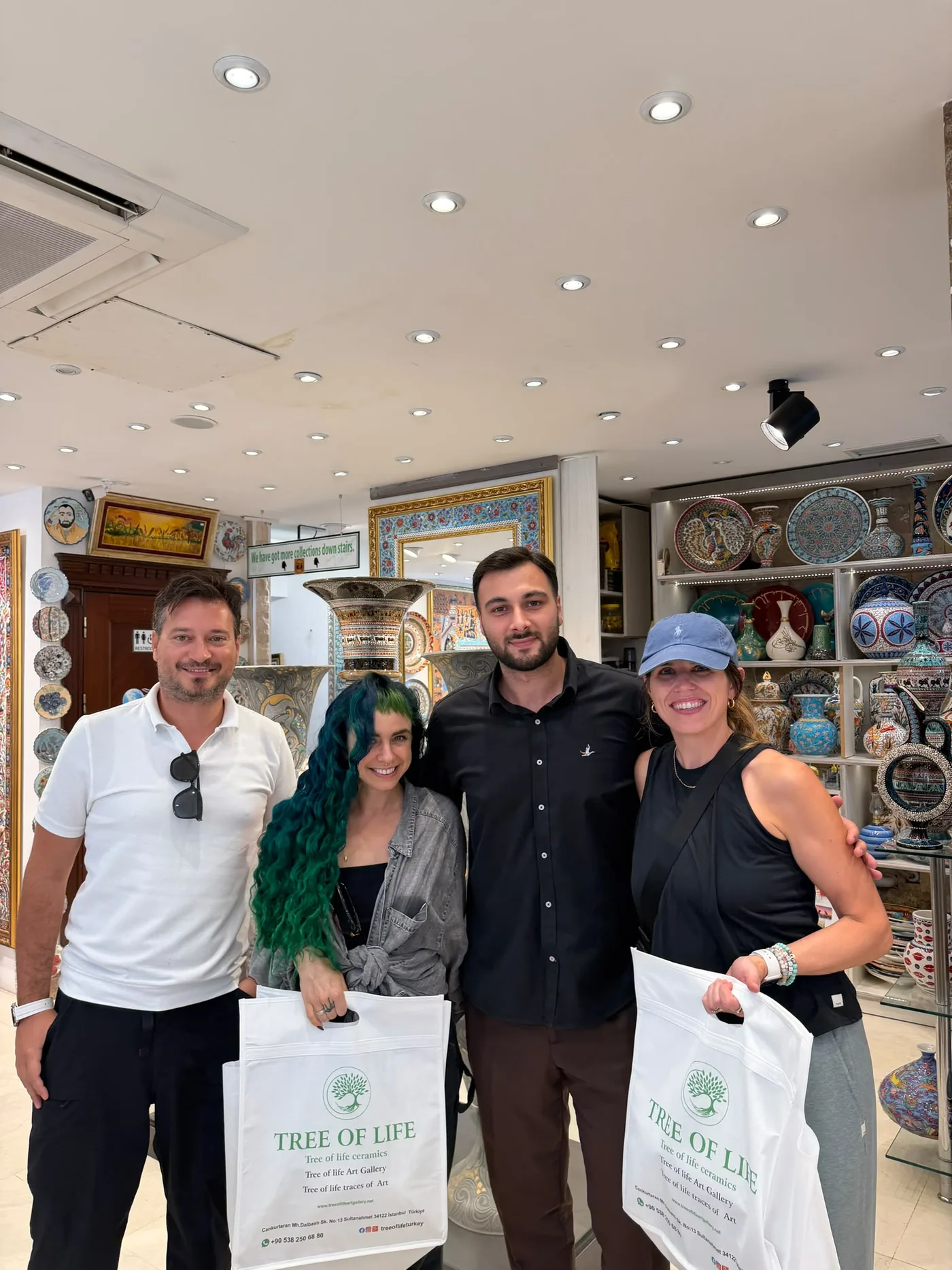Guests after a private Turkish crafts experience
