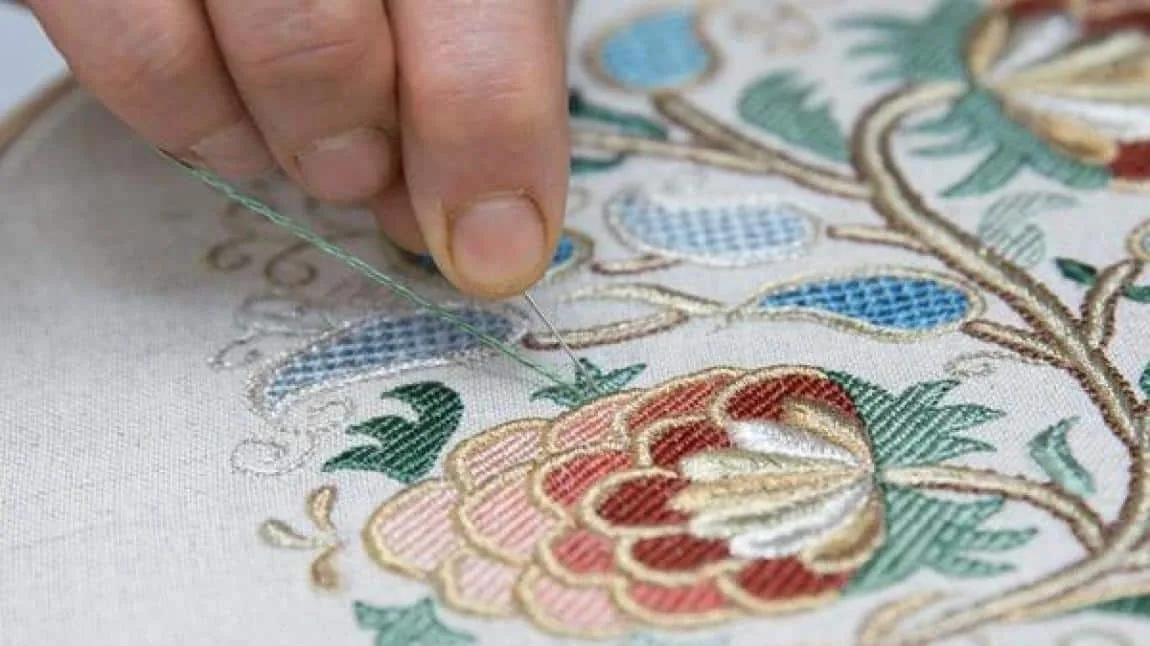Traditional hand embroidery demonstration